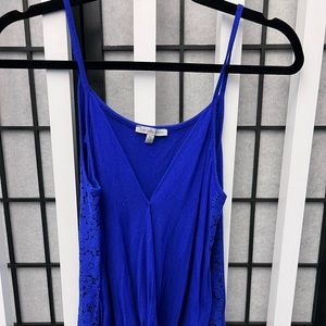 Cobalt blue tank top with lace sides!